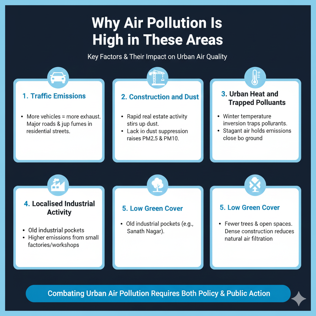 Top 5 Areas in Hyderabad with the Highest AQI (Air Pollution) in 2026