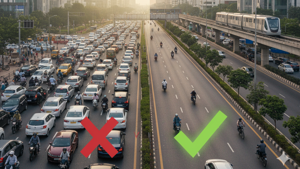 Traffic Revamp in Hyderabad’s IT Corridors: Can New Commute Rules Ease the Real Estate Pressure?