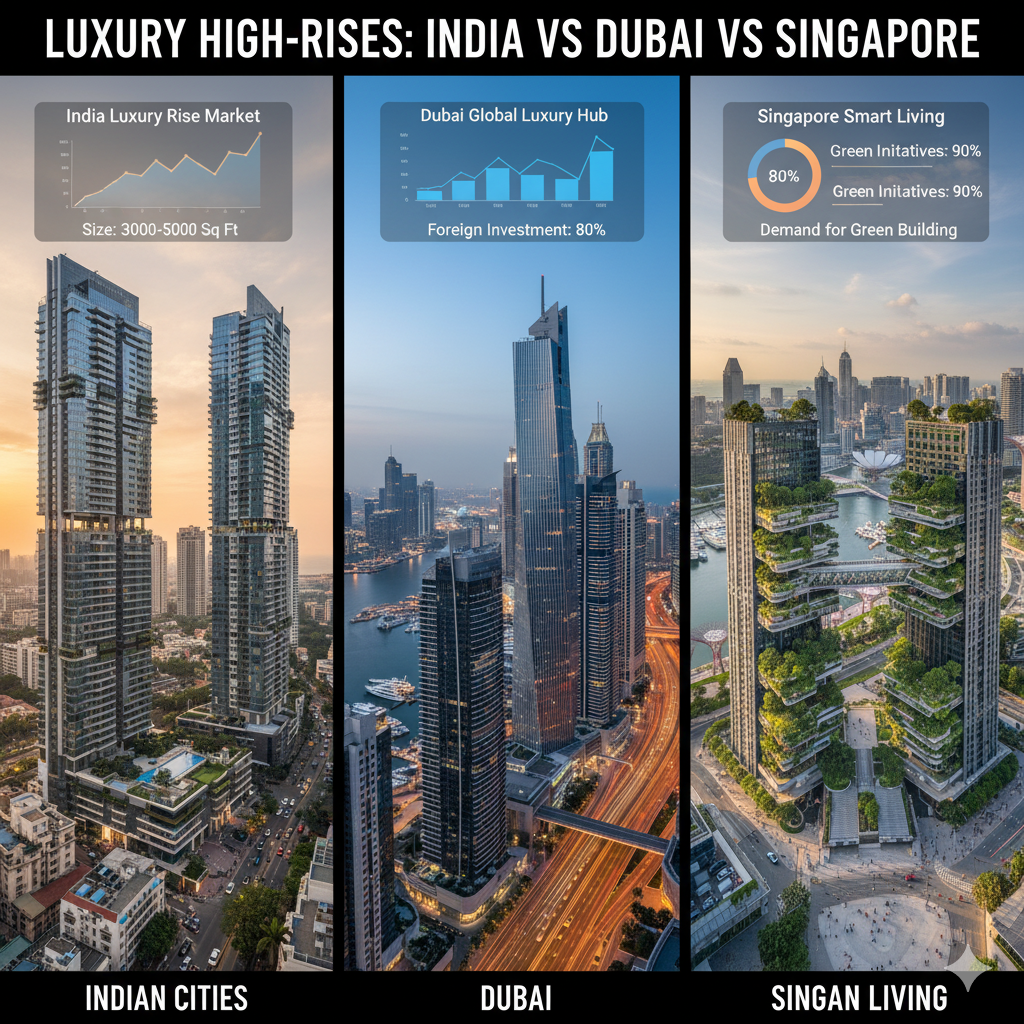 Luxury High-Rises: Indian Cities vs Dubai & Singapore