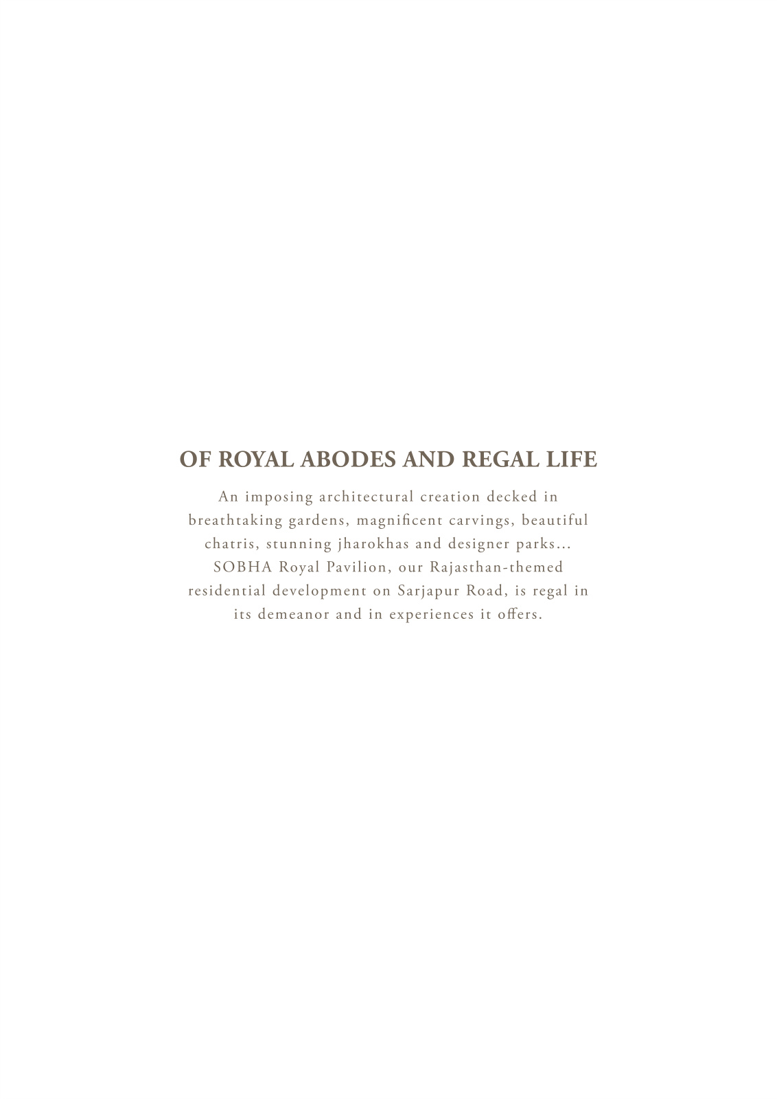 SOBHA ROYAL PAVILION PHASE 6 - WING 10 AND 11 — Sarjapur Road, Bangalore — photo 1