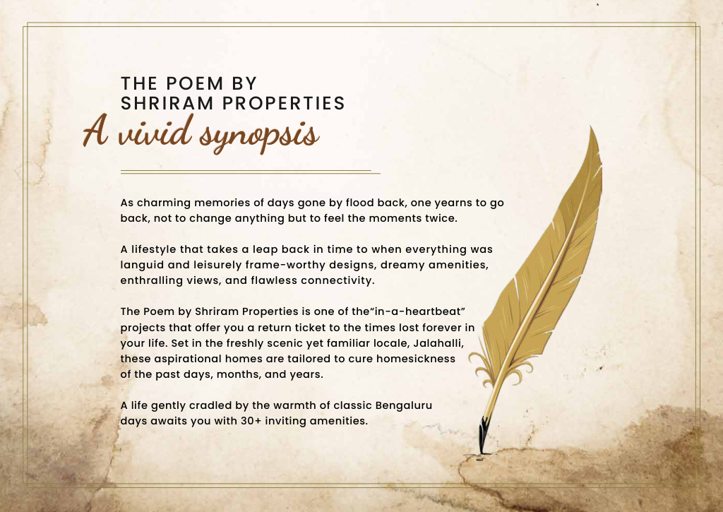 THE POEM BY SHRIRAM PROPERTIES in Yeshwanthpur, Bangalore